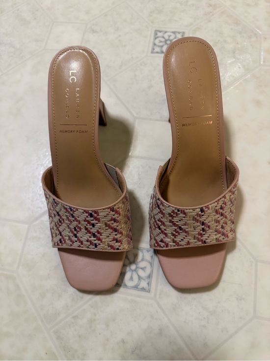 LC Lauren Conrad Shoes - LC Lauren Conrad Blush Pink Woven Slide Mules
